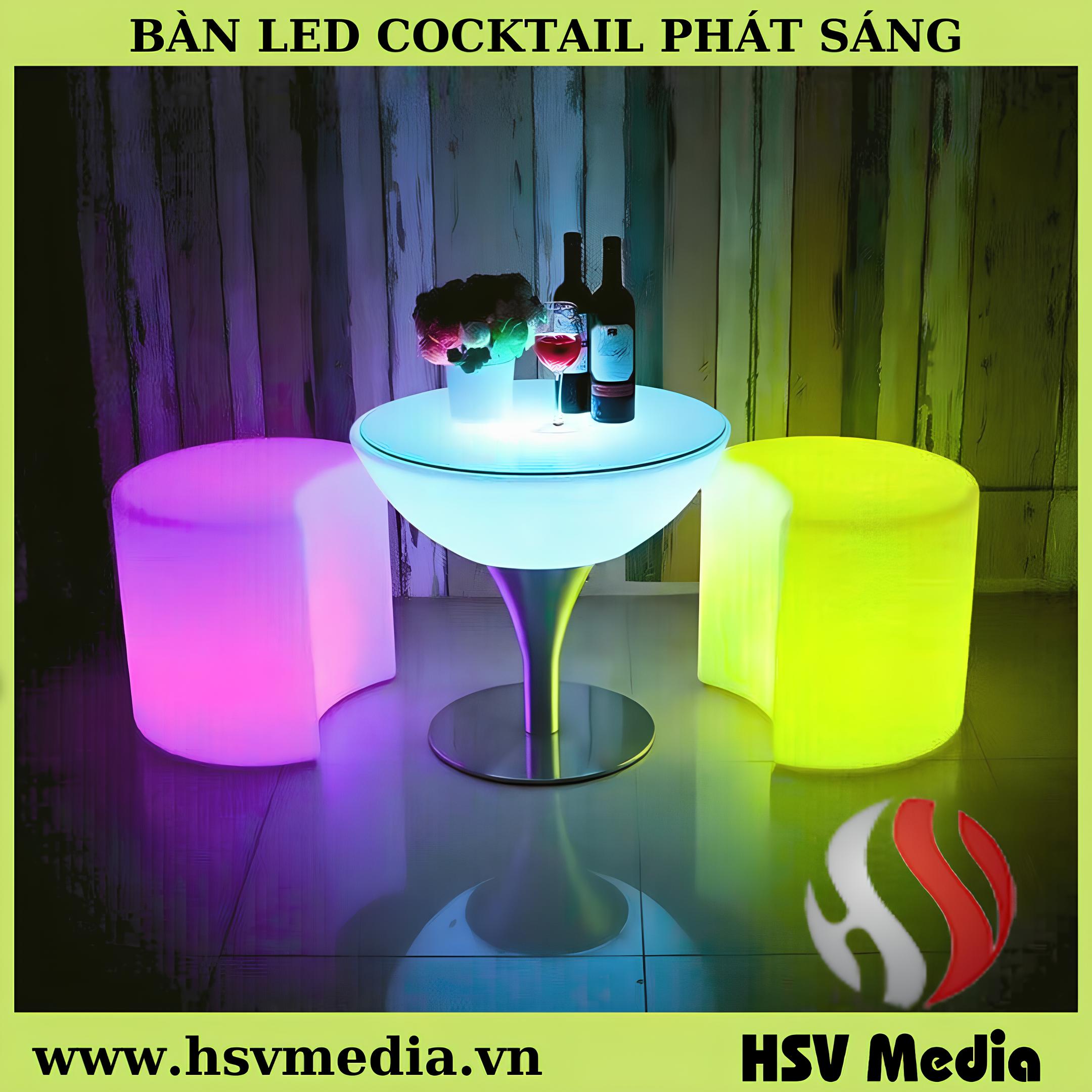 Sales Rental of LED Cocktail Tables and Color Changing Glowing Bars