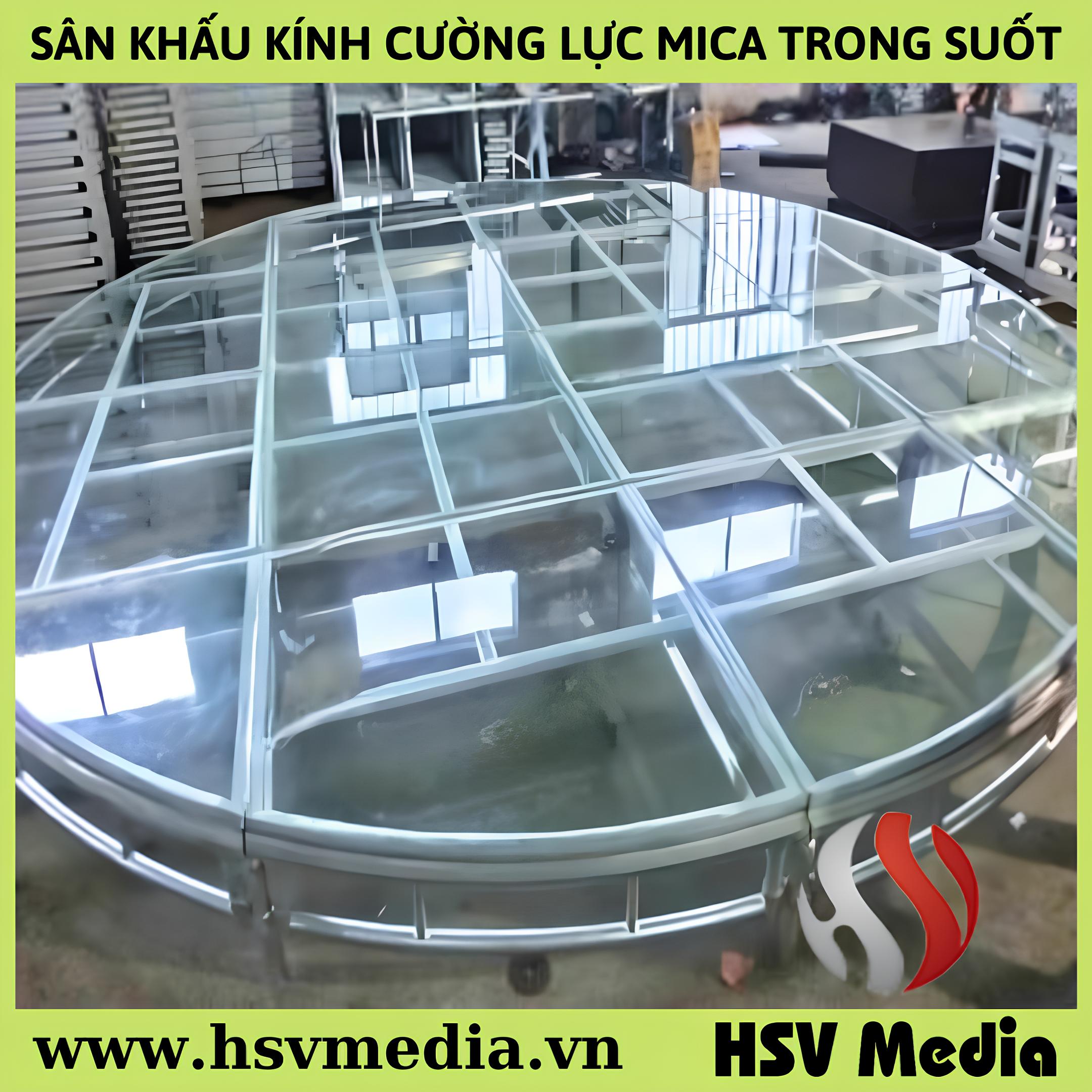 Round Stage Podium Tempered Glass Floor