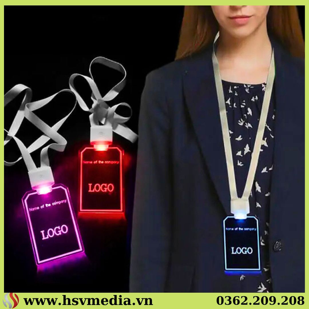 Thẻ Dây Đeo Gắn Đèn LED Phát Sáng