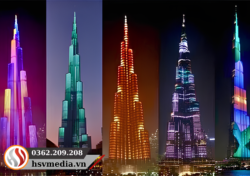 LED Advertising Screen At Burj Khalifa Tower, Dubai LED Advertising Screen At Burj Khalifa Tower, Dubai