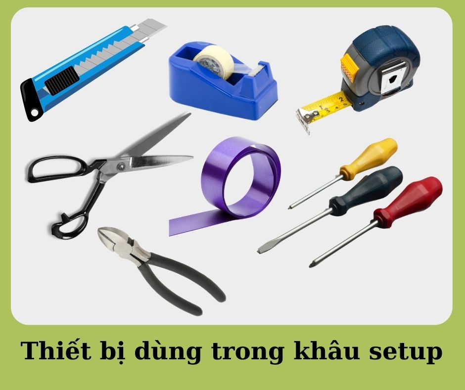Equipment used in setup Equipment used in setup