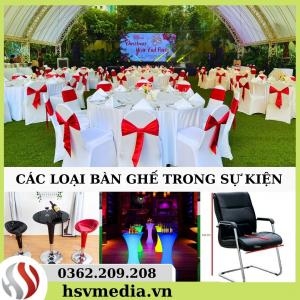 Các Loại Bàn Ghế Phổ Biến Trong Sự Kiện Các Loại Bàn Ghế Phổ Biến Trong Sự Kiện