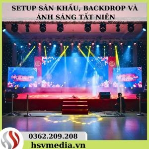 Setup Sân Khấu, Backdrop Và Ánh Sáng Tiệc Tất Niên